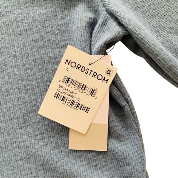 BP Nordstrom Blue Mirage Ribbed Long Sleeve Button Up Cardigan Women's Large - Picture 3 of 9